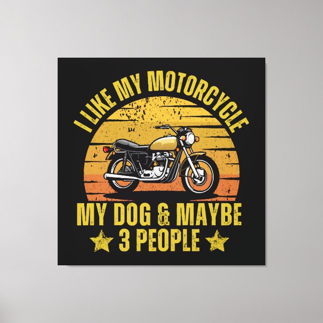 Dog Motorrad Leinwanddruck (Vorderseite)