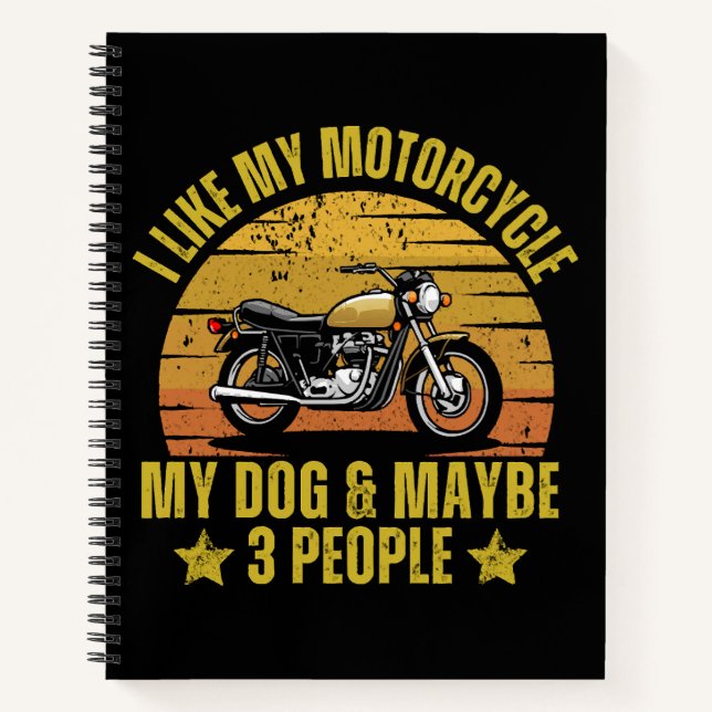 Dog Motorrad Notizbuch (Vorderseite)