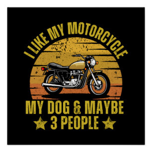 Dog Motorrad Poster