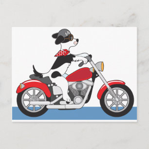 Dog Motorrad Postkarte