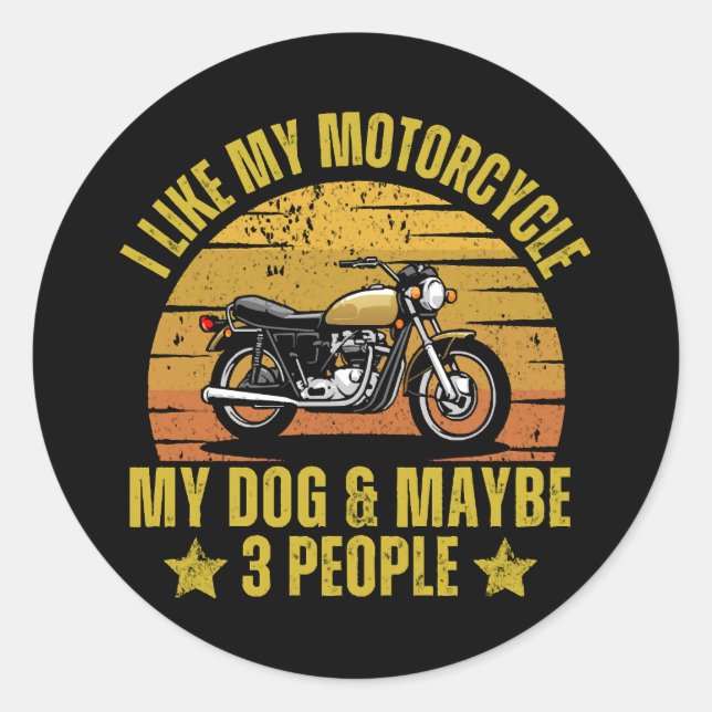 Dog Motorrad Runder Aufkleber (Vorderseite)