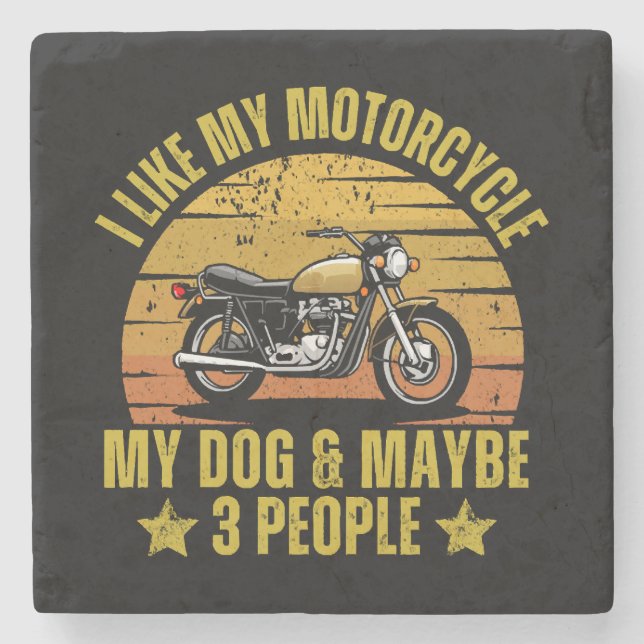 Dog Motorrad Steinuntersetzer (Vorderseite)