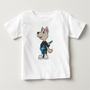 Dog Musician Gitarre Baby T-shirt