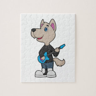 Dog Musician Gitarre Puzzle