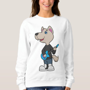 Dog Musician Gitarre Sweatshirt