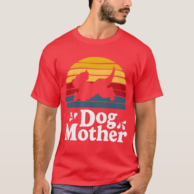 Dog Mutter Retroype lustig T-Shirt (Vorderseite)
