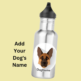 Dog-Name hinzufügen, deutscher Schäferhund GSD Edelstahlflasche
