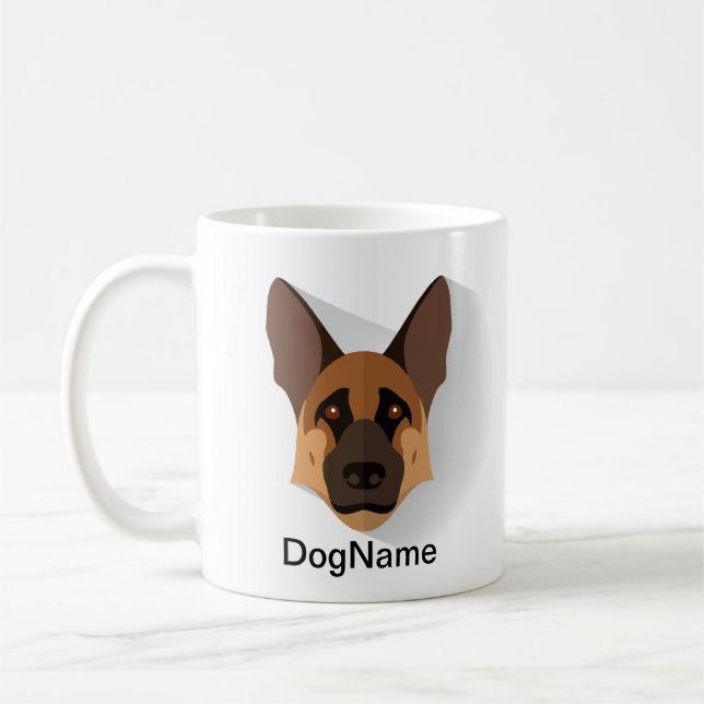 Dog-Name hinzufügen, deutscher Schäferhund GSD Kaffeetasse (Links)