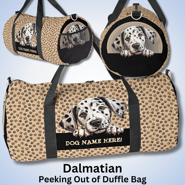 Dog-Name oder Ihr Name, Dalmatiner hinzufügen Duffle Bag (Von Creator hochgeladen)