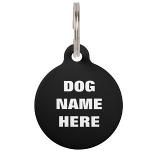 Dog Name Telefon etc. hinzufügen, weißer Text auf Haustiermarke
