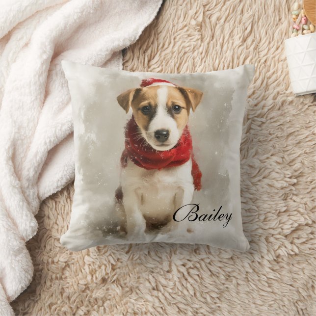 Dog Name Throw Pillow – Personalized Dog Artwork Kissen (Decke)