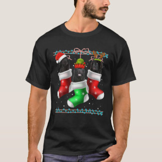 Dog Neufundland Weihnachtssocken Funny Xmas Pajama T-Shirt