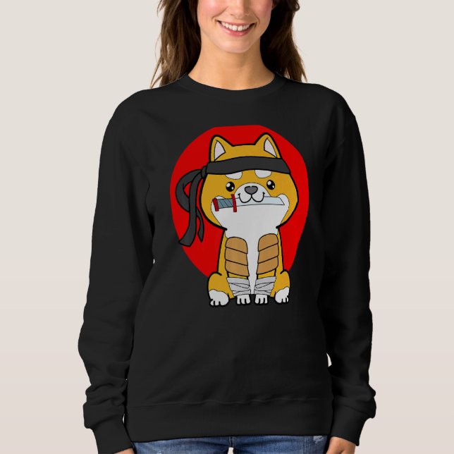 Dog Ninja Bushido Ronin Japanisch Samurai Sweatshirt (Vorderseite)