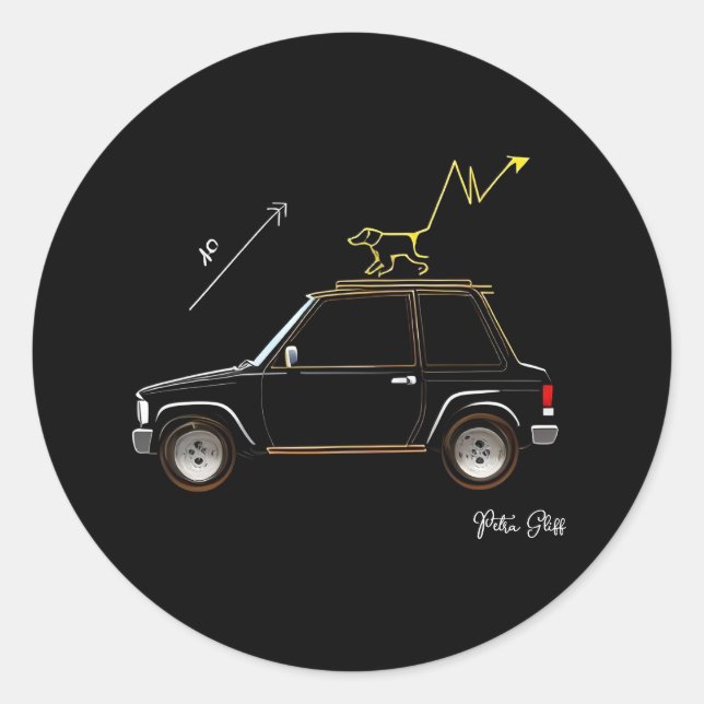 Dog on Wall Street Round Large Stickers (Vorderseite)