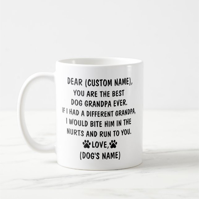 Dog Opa Geschenk, Opa Hund, Hund Opa Tasse,  Kaffeetasse (Links)