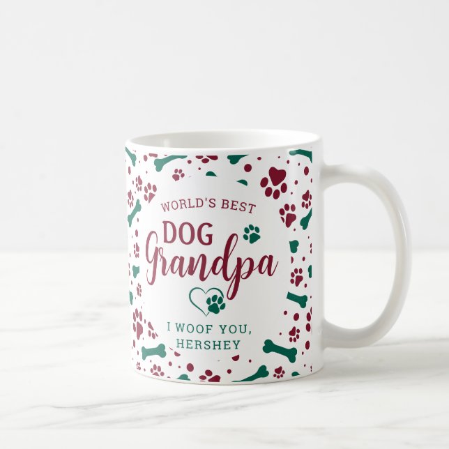 Dog Opa Großhund Custom Haustier Foto Weihnachten Kaffeetasse (Rechts)
