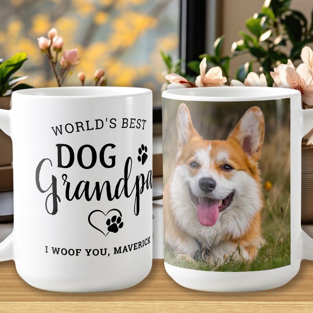 Dog Opa Paw Drucken Personalisiertes Pet-Foto Kaffeetasse (Von Creator hochgeladen)