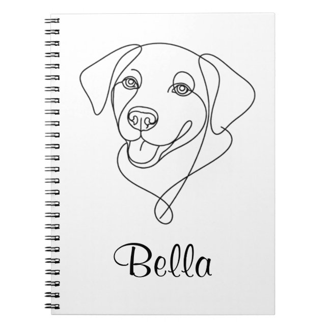Dog Outline Personalised Notizblock (Vorderseite)
