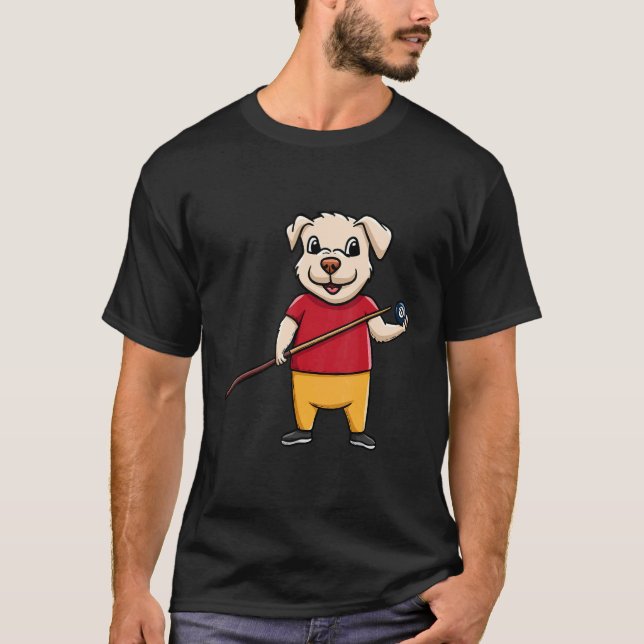 Dog Owner Billiard Ball Snooker Pool Player Paw Lo T-Shirt (Vorderseite)