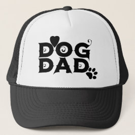 Dog Papa Groovy Logo Herbauch Pfoten Vater's Day Truckerkappe