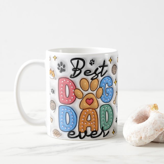 Dog Papa Persönliche Umarmung mit Foto Kaffeetasse (Mit Donut)