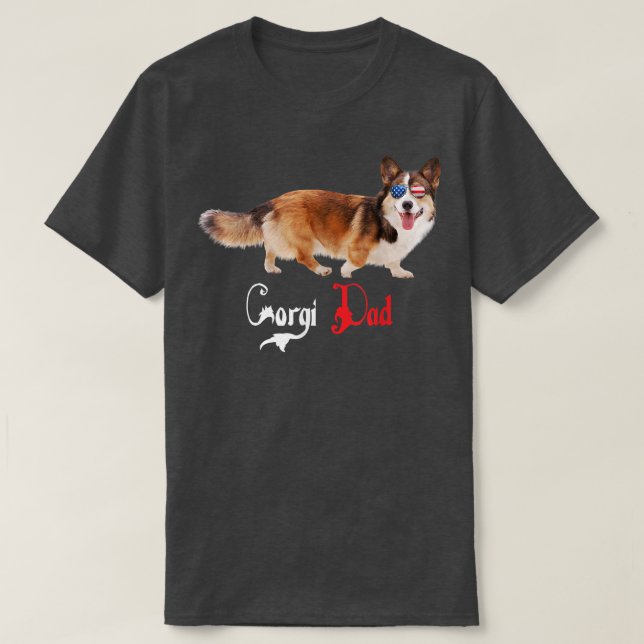 Dog Papa Puppy Vater Corgi T-Shirt (Design vorne)