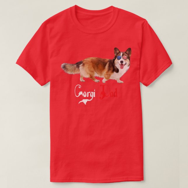 Dog Papa Puppy Vater Corgi T-Shirt (Design vorne)