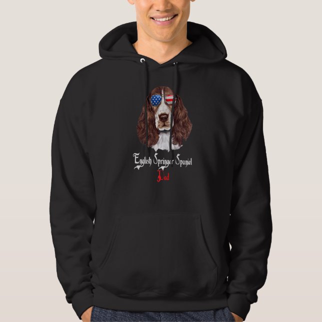 Dog Papa Puppy Vater Englisch Springer Spaniel Hoodie (Vorderseite)