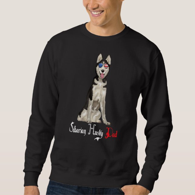 Dog Papa Welpe Vater Siberian Husky Sweatshirt (Vorderseite)
