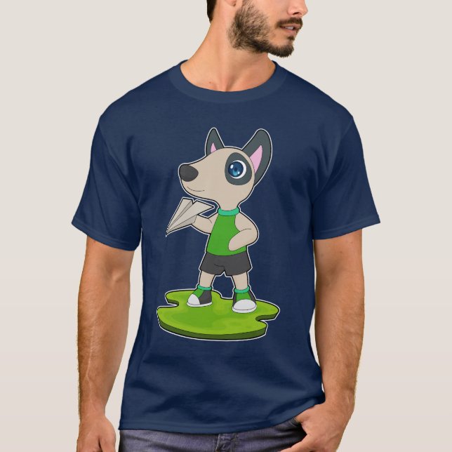 Dog Paper airplane T-Shirt (Vorderseite)