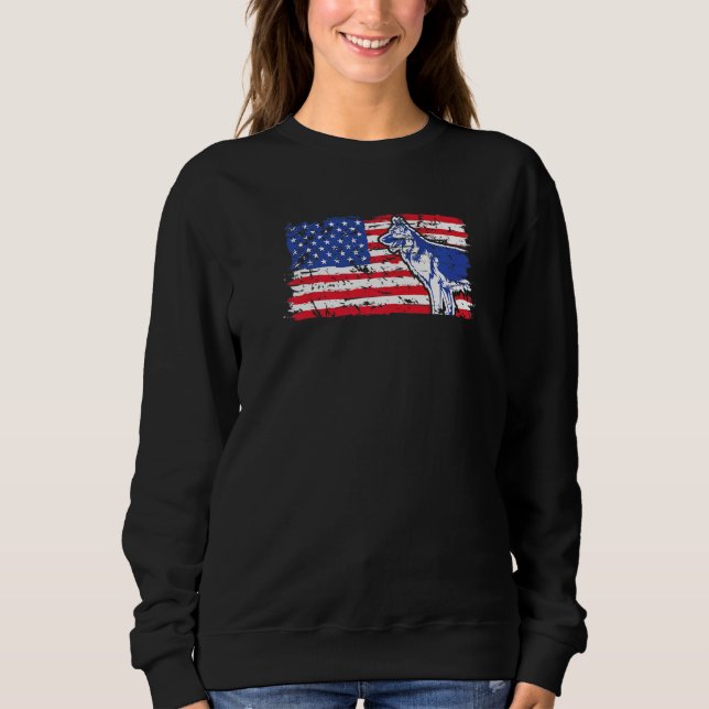 Dog Patriotic German Shepherd American Flag   Sweatshirt (Vorderseite)