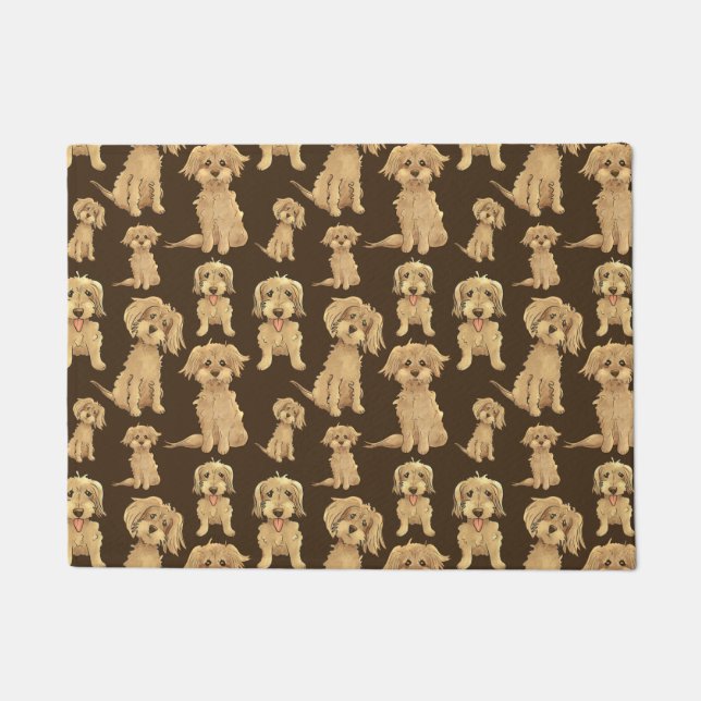 Dog Pattern Brown labradoodle goldendoodle Fußmatte (Vorderseite)