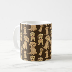 Dog Pattern Brown labradoodle goldendoodle Kaffeetasse