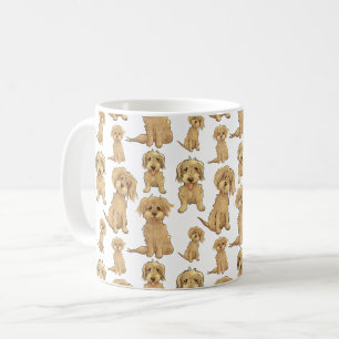 Dog Pattern Brown labradoodle goldendoodle Niedlic Kaffeetasse