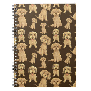 Dog Pattern Brown labradoodle goldendoodle Notizblock