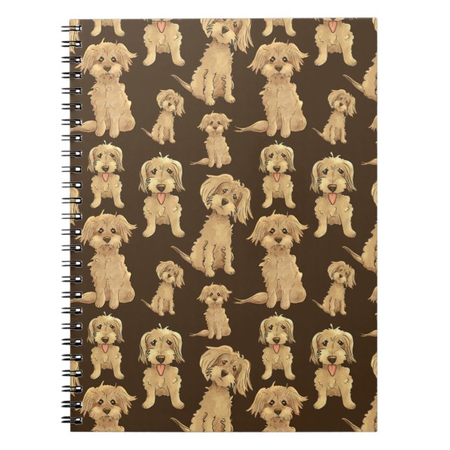 Dog Pattern Brown labradoodle goldendoodle Notizblock (Vorderseite)