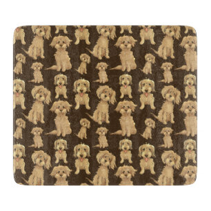Dog Pattern Brown labradoodle goldendoodle Schneidebrett