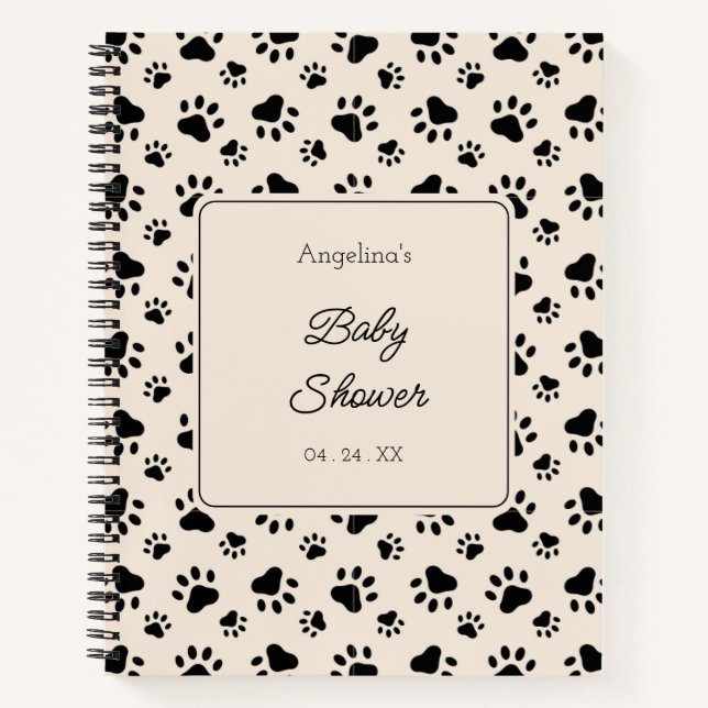 Dog Paw Baby Dusche Notizbuch (Vorderseite)