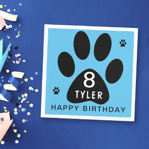Dog Paw Blue Kindergeburtstag Party Serviette