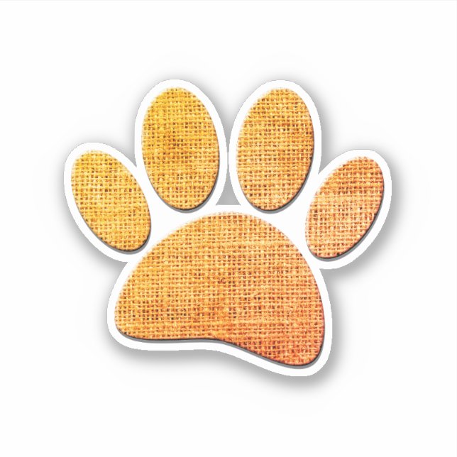Dog Paw Burlap Age Print Aufkleber (Vorderseite)