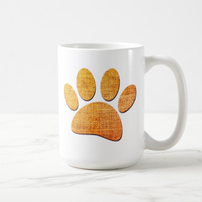 Dog Paw Burlap Age Print Kaffeetasse (Rechts)