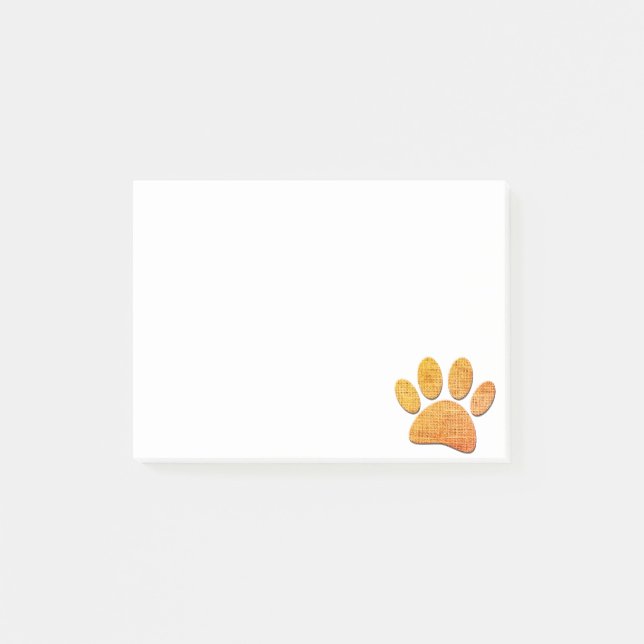Dog Paw Burlap Age Print Post-it Klebezettel (Vorderseite)