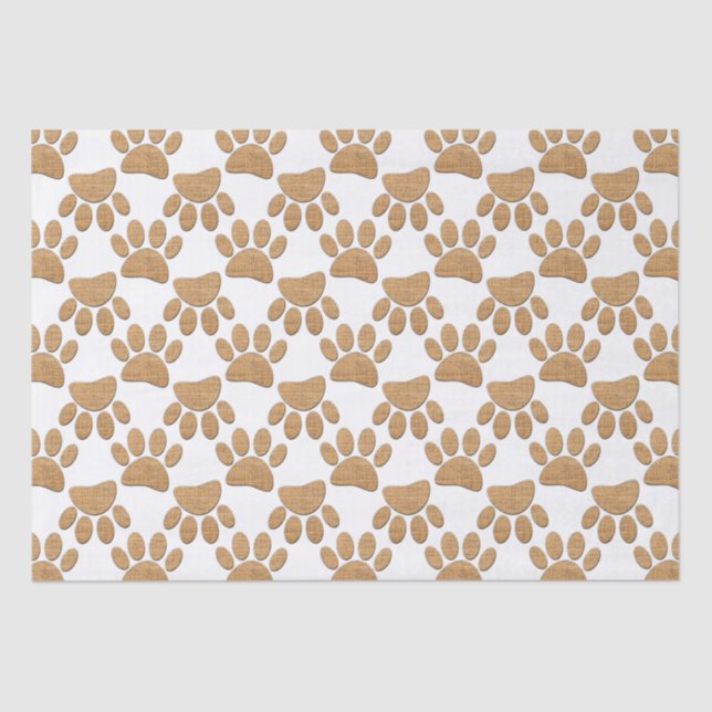Dog Paw Burlap Print Seidenpapier (Vorderseite)