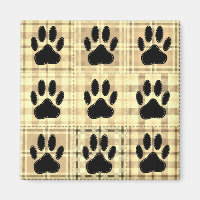 Dog Paw Cartoon Muster Quilt in Sepia
