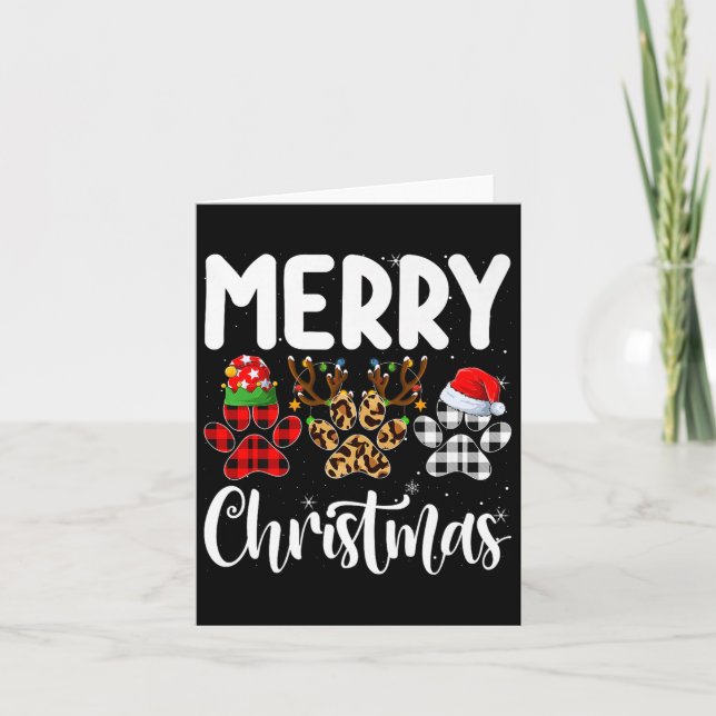 Dog Paw Christmas Elf Reindeer Santa Puppy Dog Lov Karte (Vorderseite)