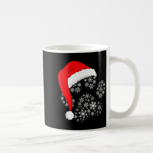 Dog Paw Christmas Santa Hat Funny Puppy Dog Lover  Kaffeetasse (Rechts)