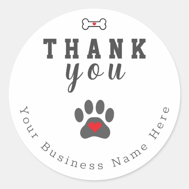 Dog Paw Custom Danke Stickers (Vorderseite)
