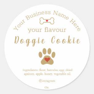 Dog Paw Custom Doggie Cookie Runder Aufkleber