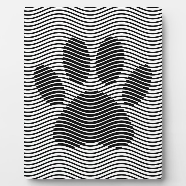 Dog Paw drucken auf schwarzen und weißen Wellen Fotoplatte (Vorderseite)