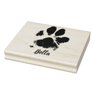 Dog Paw Drucken Personalisierter Pet Name und Eind Gummistempel
